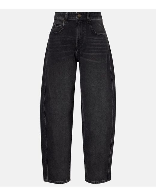 Isabel Marant Blue Mid-Rise Barrel Jeans Oriane