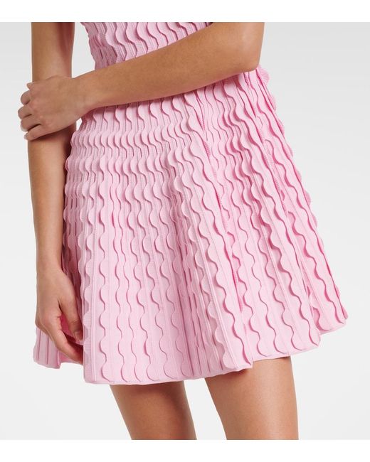 Jonathan Simkhai Pink Vanna Knitted Scalloped Minidress