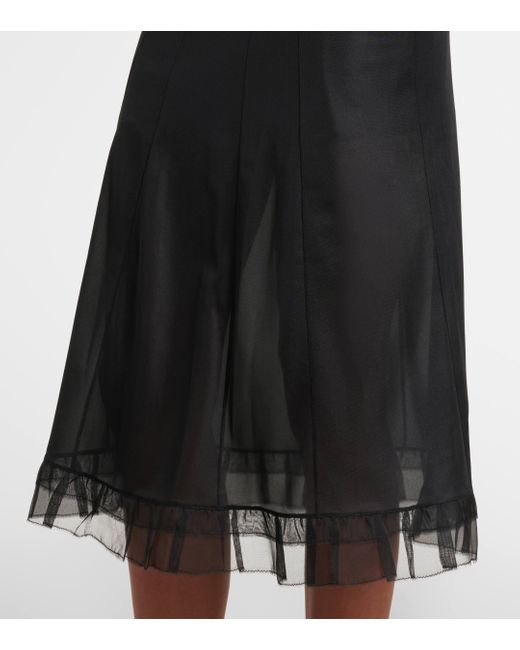 Maison Margiela Black Semi-sheer Midi Skirt