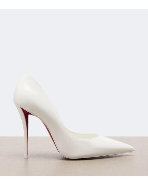 Christian Louboutin White Miss Z Patent Leather Pumps