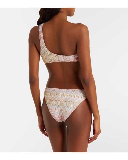Missoni Pink Lame One-Shoulder Bikini