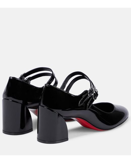 Christian Louboutin Black Miss Jane 55 Patent Leather Pumps