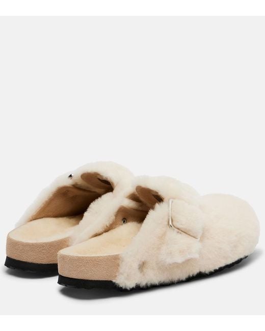 Birkenstock Natural Boston Shearling Clogs