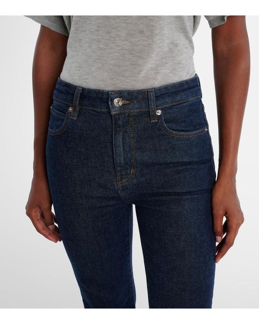 FRAME Blue Ruler Mid-Rise Straight Jeans