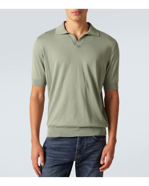 Lardini Green Cotton Pique Polo Shirt for men