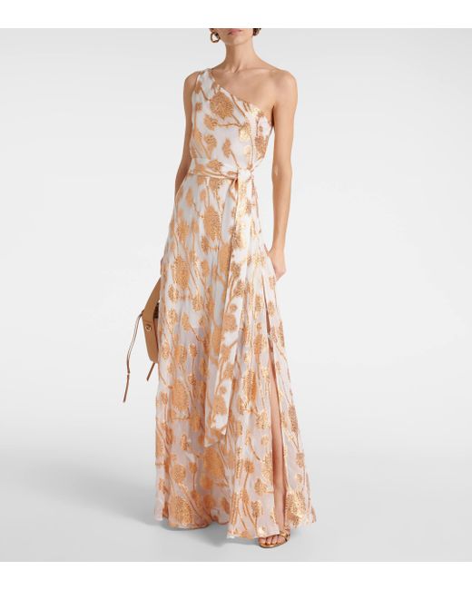 odetta metallic maxi dress Milly Odetta Multi Color Sequins Maxi Dress 10