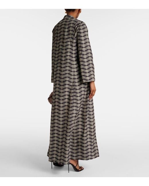 Vestido largo de popelin de algodon Dries Van Noten de color Gray