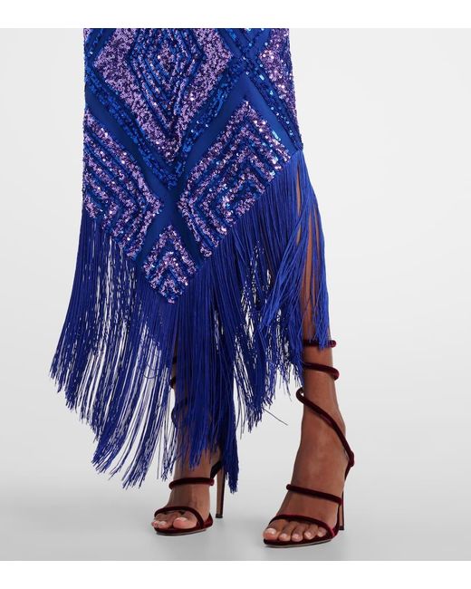 ‎Taller Marmo Blue Maxikleid Nina Mit Pailletten