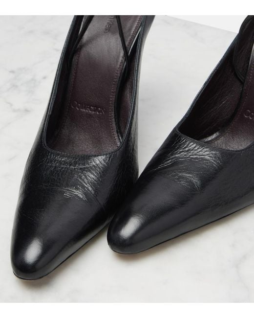Calvin Klein Black Suki Leather Slingback Pumps