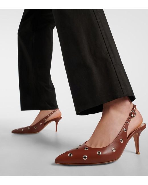 Gianvito Rossi Brown Lydia 70 Leather Slingback Sandals