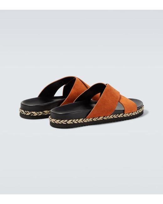 Frescobol Carioca Brown Breno Suede Sandals for men