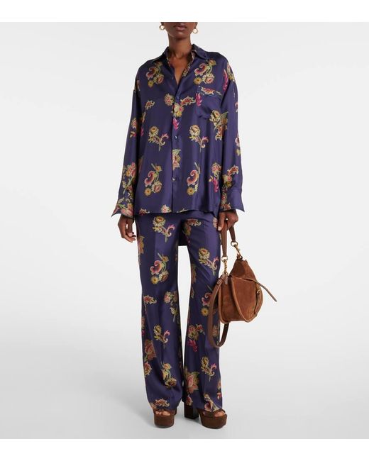Etro Brown Tote Bag Aus Veloursleder
