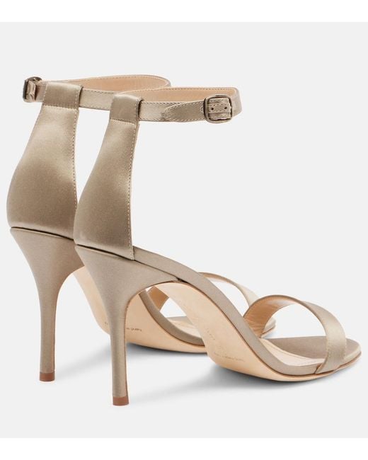 Manolo Blahnik Natural Chaos Satin Sandals