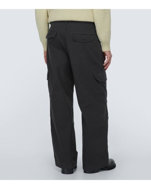 Acne Black Mid-rise Cotton-blend Twill Cargo Pants for men
