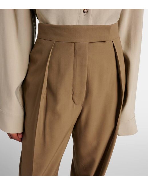 Ferragamo Brown Gerade High-Rise-Hose