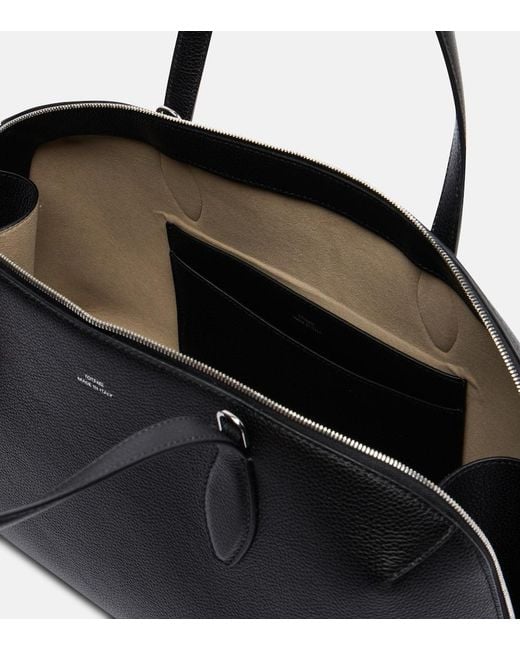 Totême  Black Day Medium Leather Tote Bag