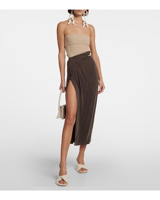 Falda Midi La Jupe Espelho Jacquemus de color Brown
