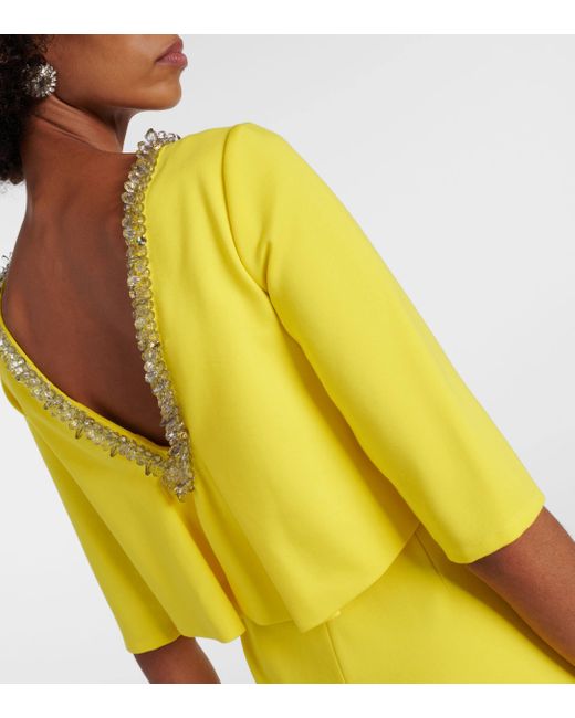 Dorothee Schumacher Yellow Emotional Essence Embellished Midi Dress