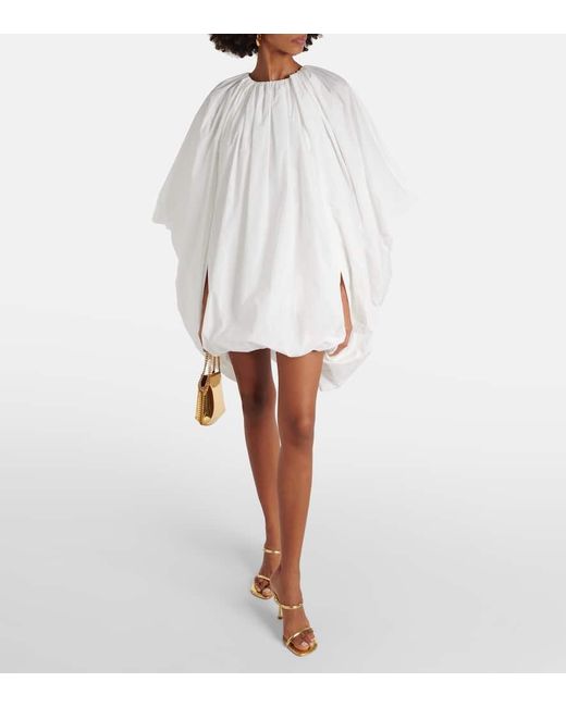 Vestido corto de crepe con capa Stella McCartney de color White