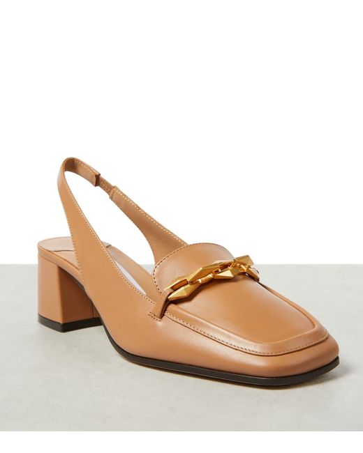 Jimmy Choo Brown Diamond Tilda 45 Leather Slingback Pumps