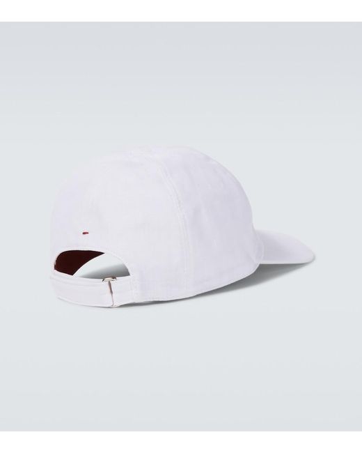 Loro Piana White Linen Baseball Cap for men