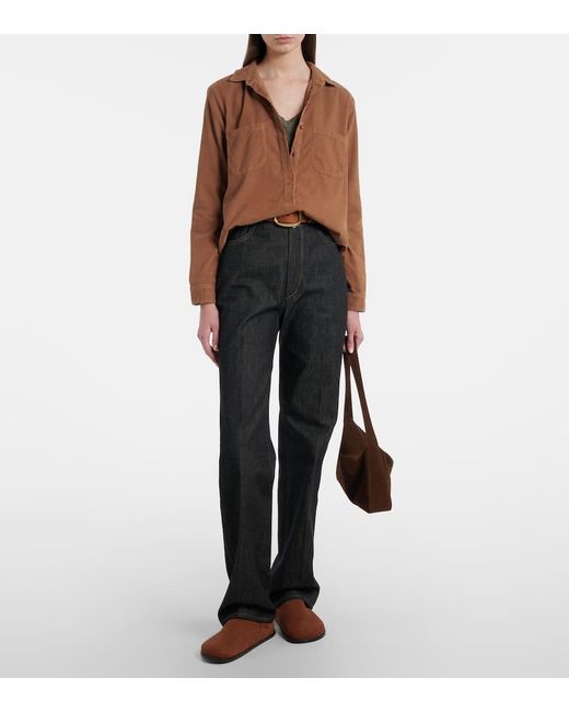 Velvet Brown Arielle Cotton Corduroy Shirt