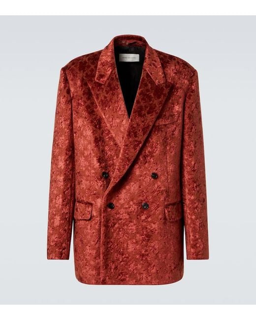Dries Van Noten Red Double-Breasted Blazer for men