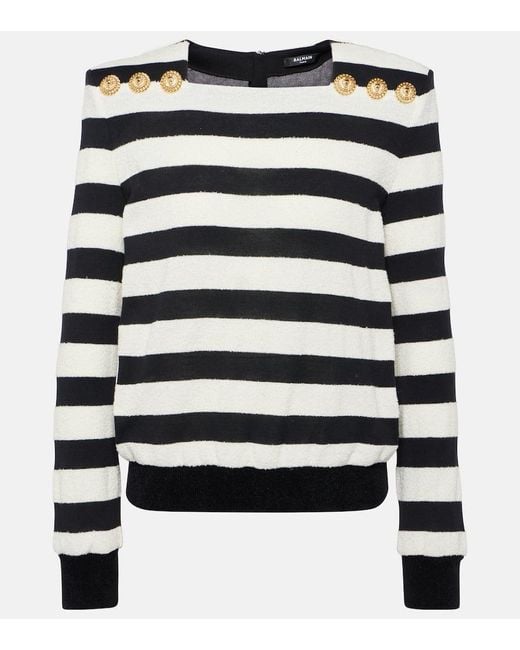 Tapa de rayas con botones de Balmain de color Multicolor