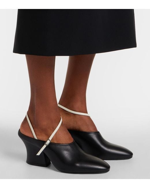 Jil Sander Black Leather Mules