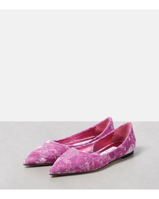 Ballerines Love En Velours Jimmy Choo en coloris Pink