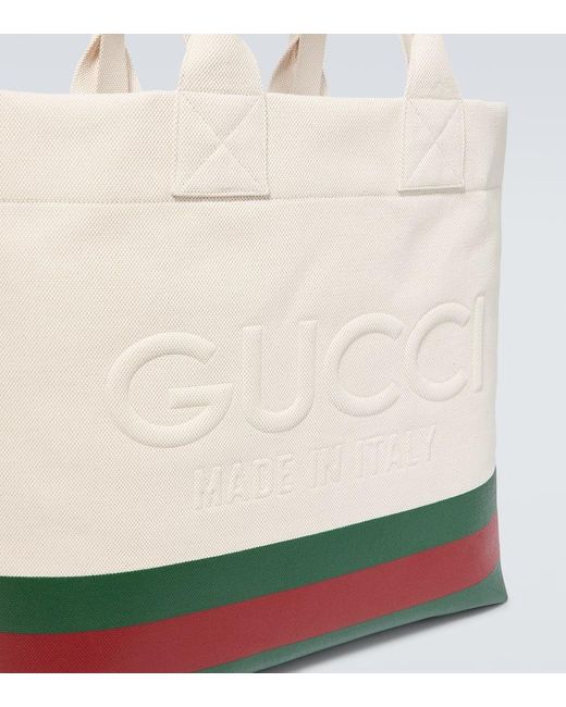 Borsa in canvas con logo di Gucci in White da Uomo