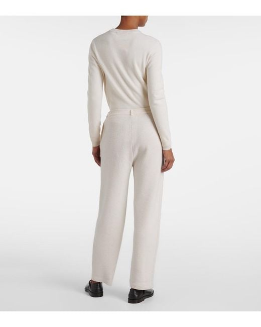 Lisa Yang White Sonya Cashmere Straight Pants