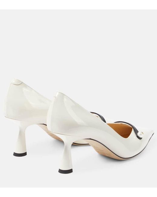 Jimmy Choo White Pumps Rosalia 65 Aus Lackleder