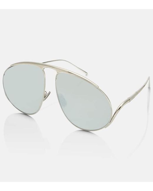 Loewe Gray Hillock Aviator Sunglasses