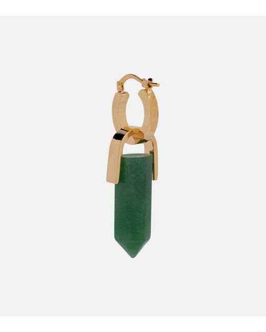 LaDoubleJ Green Pillar Embellished-Plated Earrings