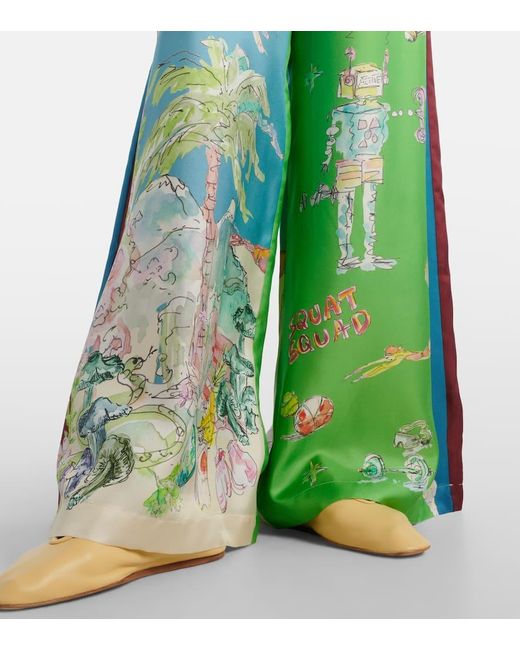 Pantalones Anchos Daria De Seda ALÉMAIS de color Green