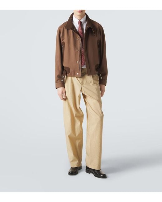 Giorgio Armani Brown Archivio Silk Bomber Jacket for men