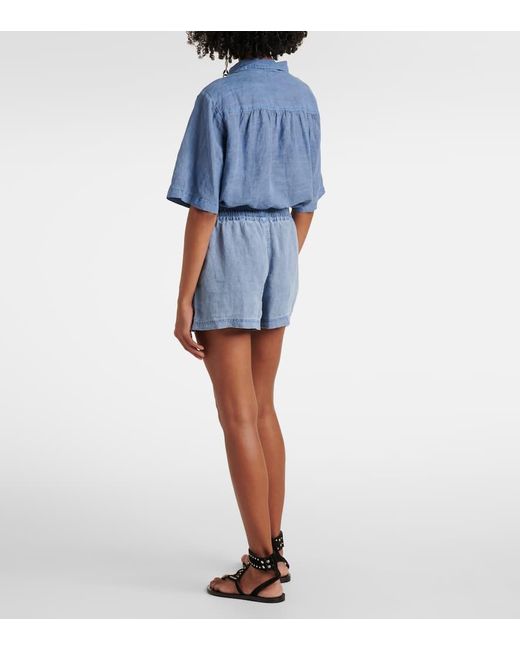 Velvet Blue Shorts Sutton Aus Leinen