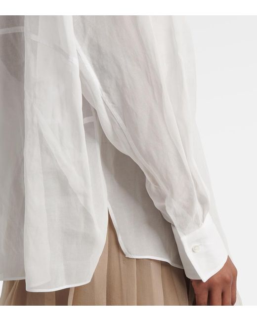 Brunello Cucinelli White Cotton Oxford Shirt