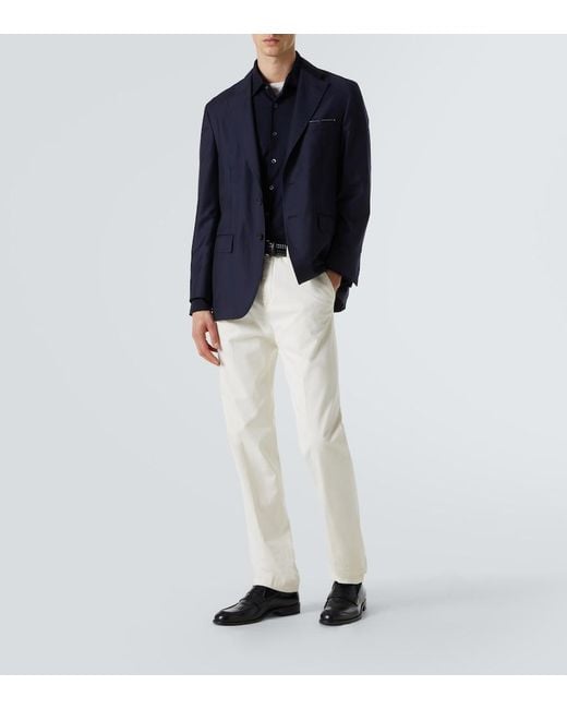 Rubinacci Blue Wool Shirt for men