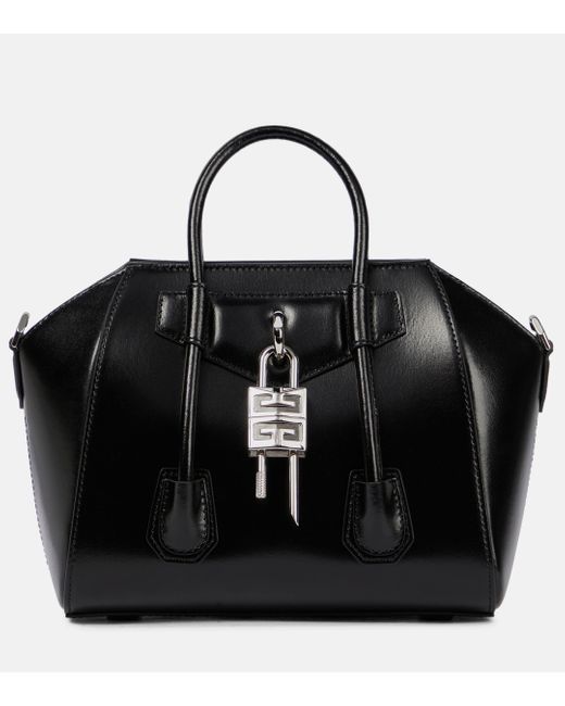 Givenchy Black Antigona Lock Mini Leather Tote