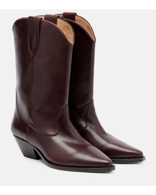 Isabel Marant Brown Duerto Leather Cowboy Boots