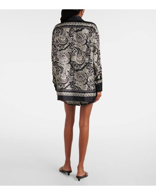 Nili Lotan Black Hemd Alfie Aus Seiden-Twill