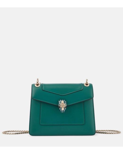 BVLGARI Green Serpenti Forever Day-To-Night Small Leather Crossbody Bag