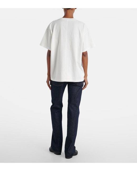 The Row White Lavinia Cotton Jersey T-Shirt