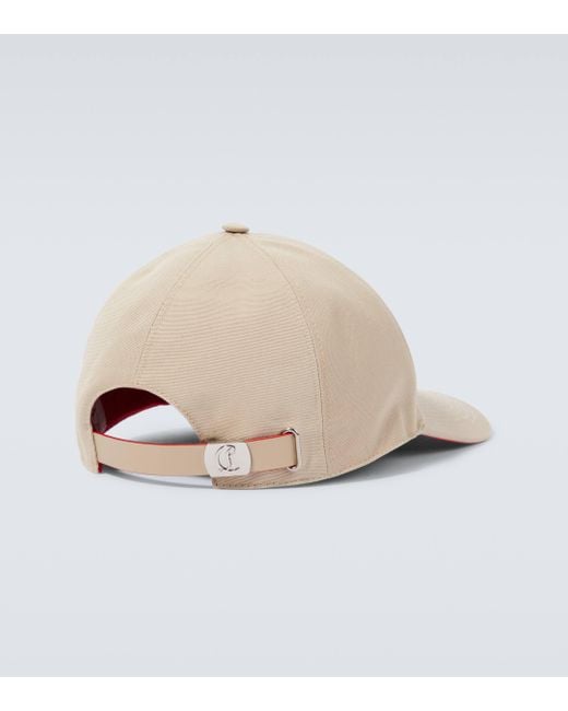 Christian Louboutin Natural Mooncrest Cotton Baseball Cap for men