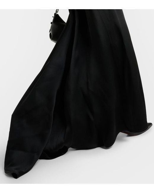 Brunello Cucinelli Black Satin Maxi Skirt