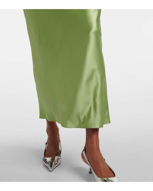 Vestido largo Shiny Statement de charmeuse de seda Dorothee Schumacher de color Green
