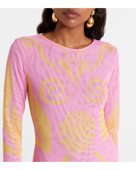 Cala De La Cruz Pink Tania Printed Maxi Dress