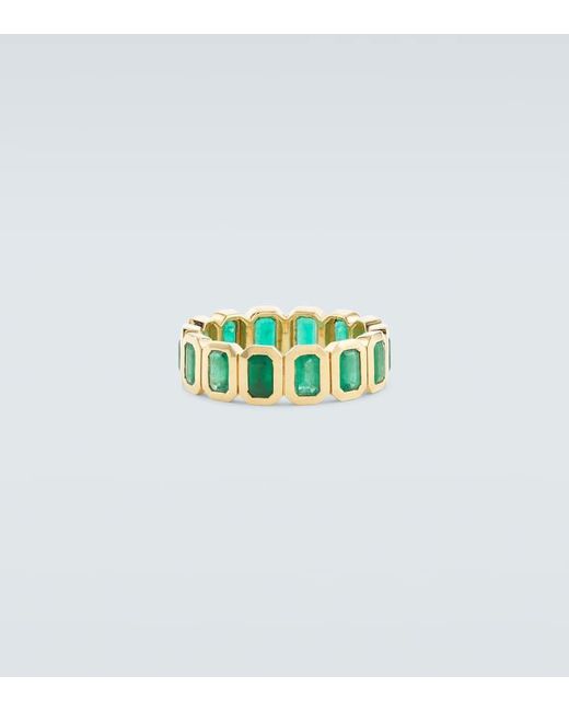 SHAY Ring aus 18kt Gelbgold mit Emerald in White für Herren